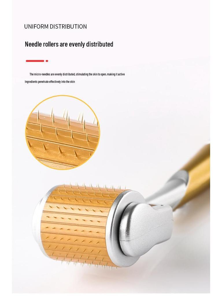 192-Needle Titanium Microneedle Facial Roller - Manual Massage Tool for Cross-Border Trade.