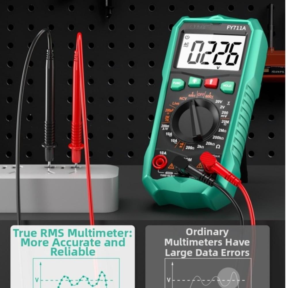True RMS Digital Multimeter FY711A Auto Range NCV Detection Capacitance Frequency Measurement for Renewable Energy System Checks