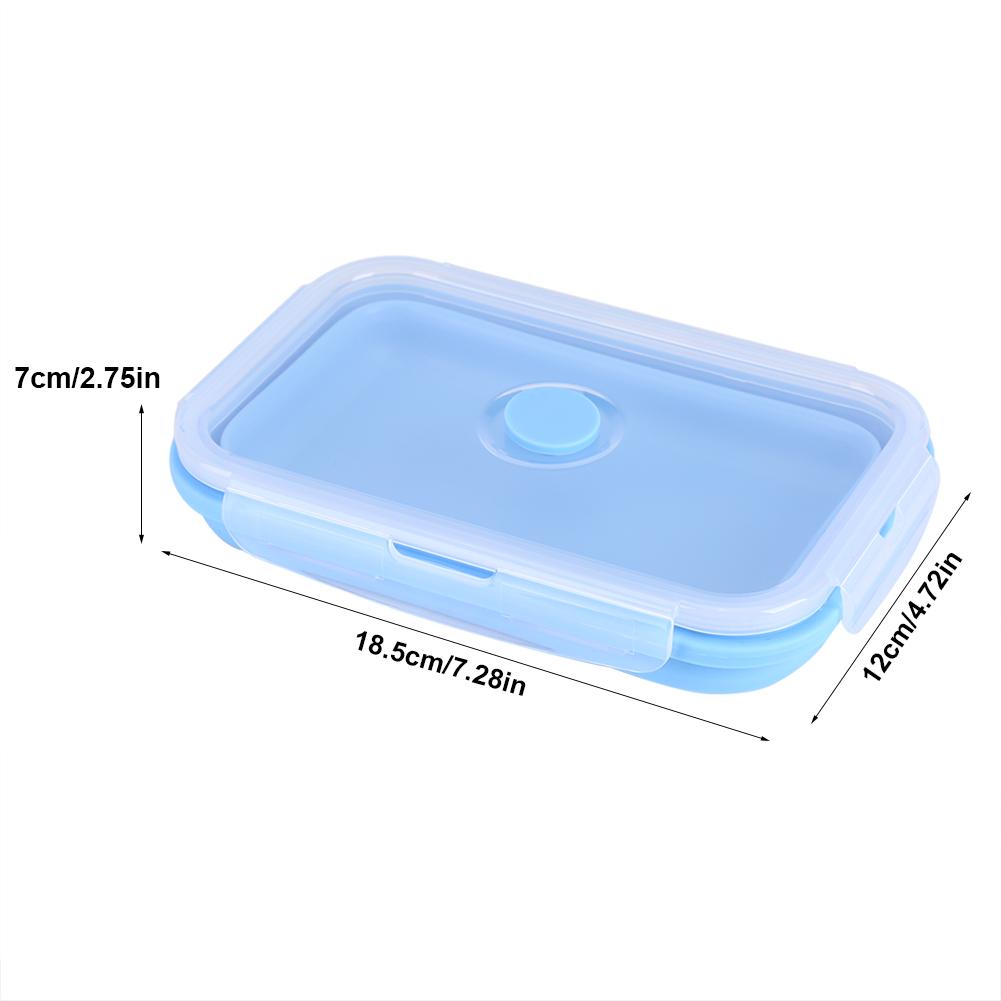 800ml Silicone Collapsible Portable Lunchbox Bowl Folding Food Storage Container Green