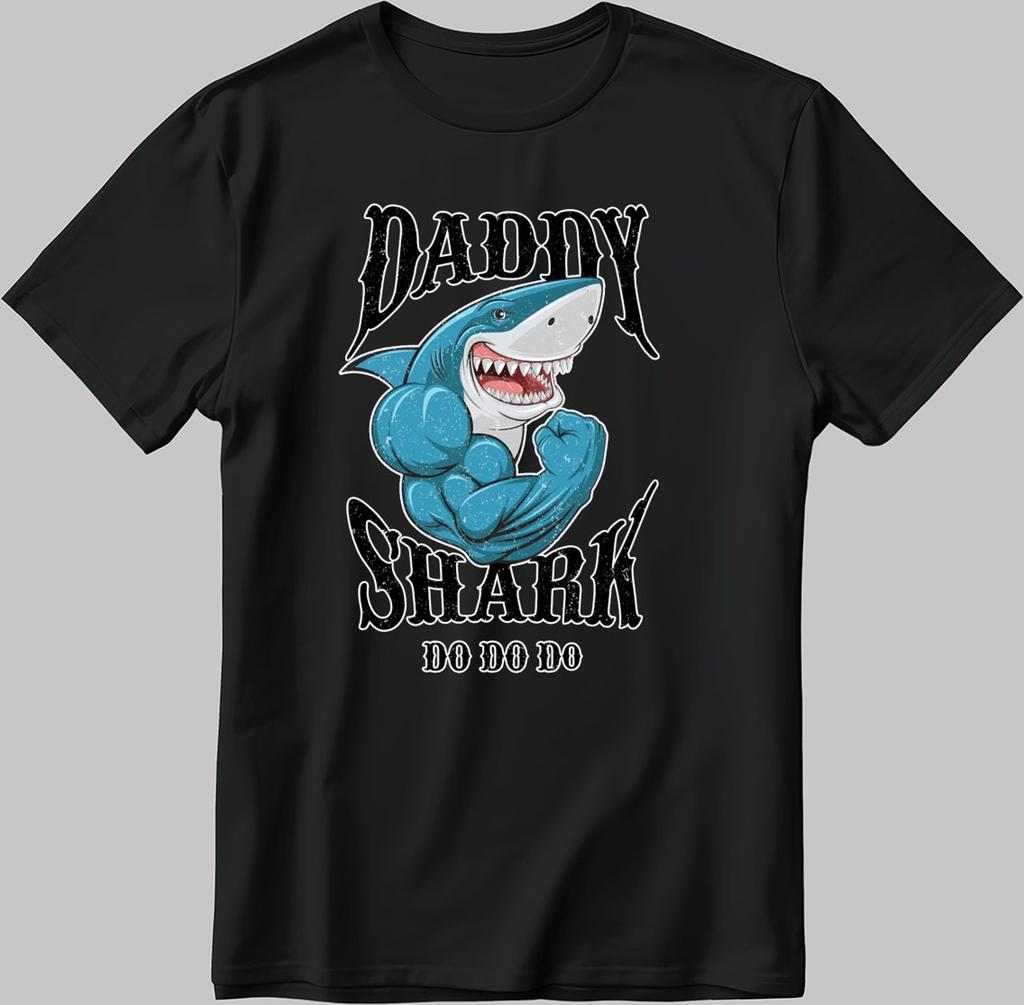 Daddy Shark T-Shirt: Men's/Women's Cotton Tee