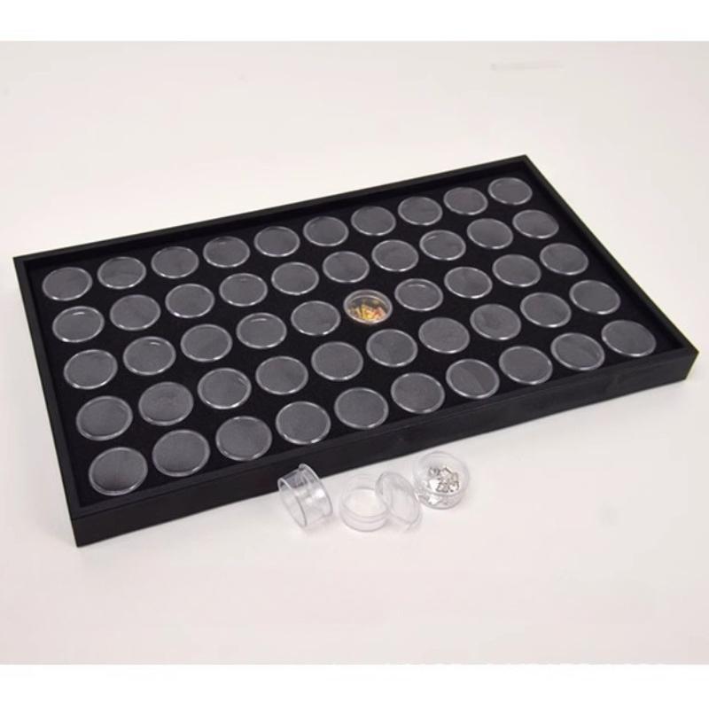 25/50Grids Display Case Diamond Gemstone Storage Box Small Round Plastic Containers Box Jewelry Organizer Container with Foam
