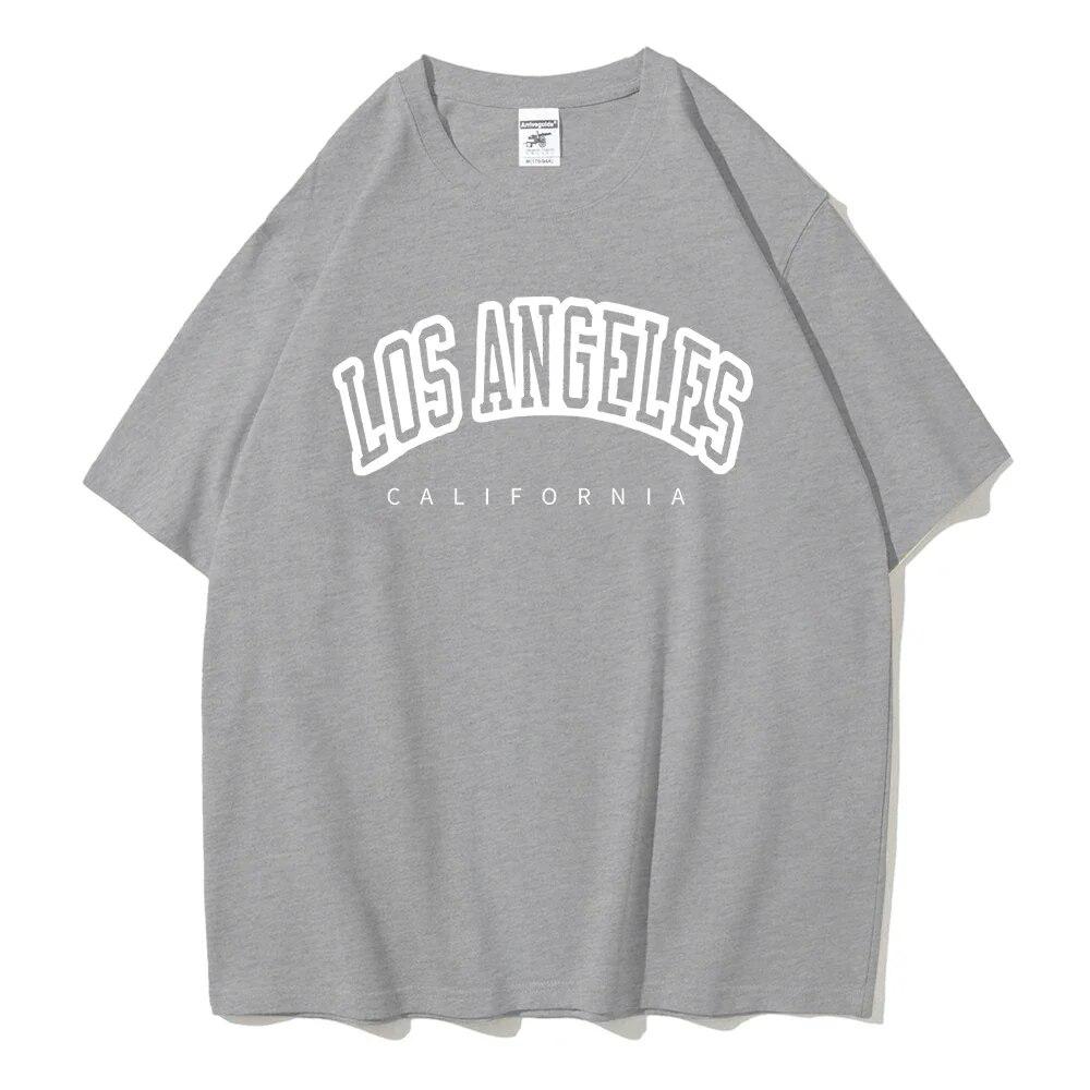 Los Angeles Kalifornie USA Streetová trička Dámská Móda Hip Hop Krátký rukáv Bavlna Prodyšné Topy Volná Oversized Streetwear