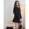 Spring Korean Slim Double-Breasted Top & Wool Skirt Set