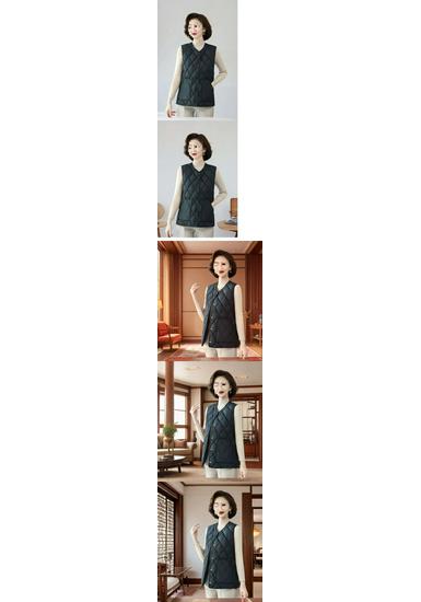 Stylish Plus Size Sleeveless Cardigan—Warm & Lightweight for Middle-Aged & Elderly, Fall/Winter Wear