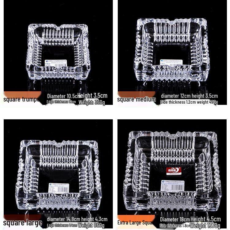 Buy One Get Two: Large Crystal Glass Ashtray for Home, Bedside, or Bar