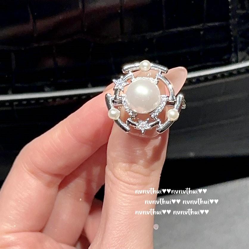 ** Comet Meteor Pearl Jewel Ring, Galaxy Bright, 18K Gold Plated, Gypsy Pearl Necklace Combination