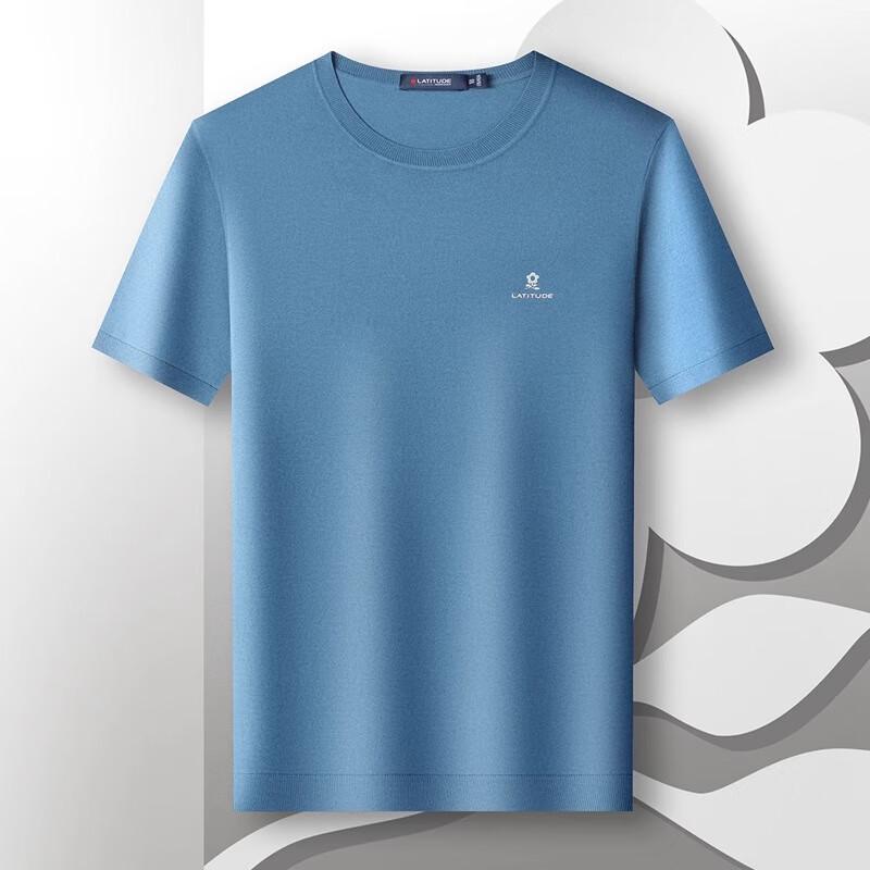 MONTAGUT Men s Silk Blend Round Neck Knit T-Shirt 56