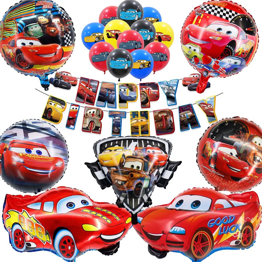 

McQueen Cartoon Car Birthday Banner Set for Kids Car-Themed Party