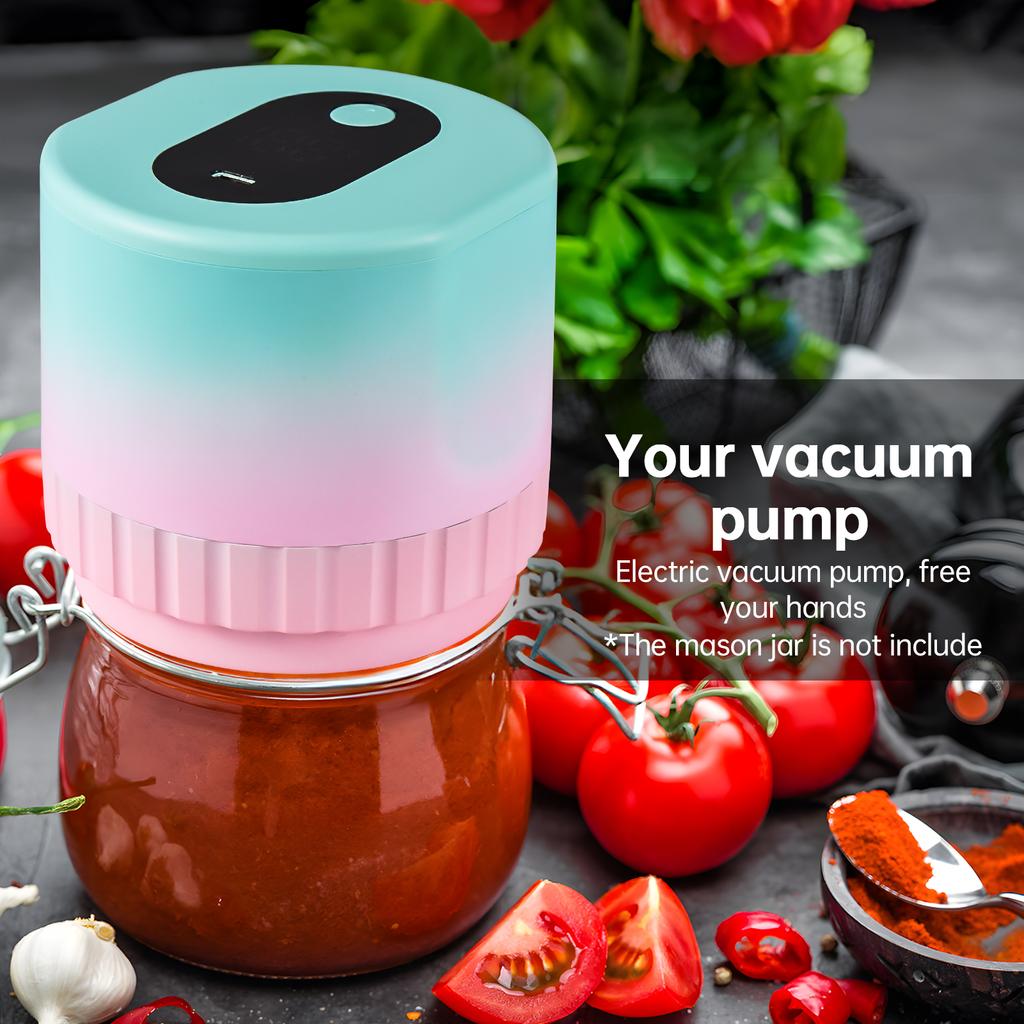 Electric Mason Jar Vacuum Sealing Machine Kit for Wide and Regular Mouth Jar LED Display Kitchen