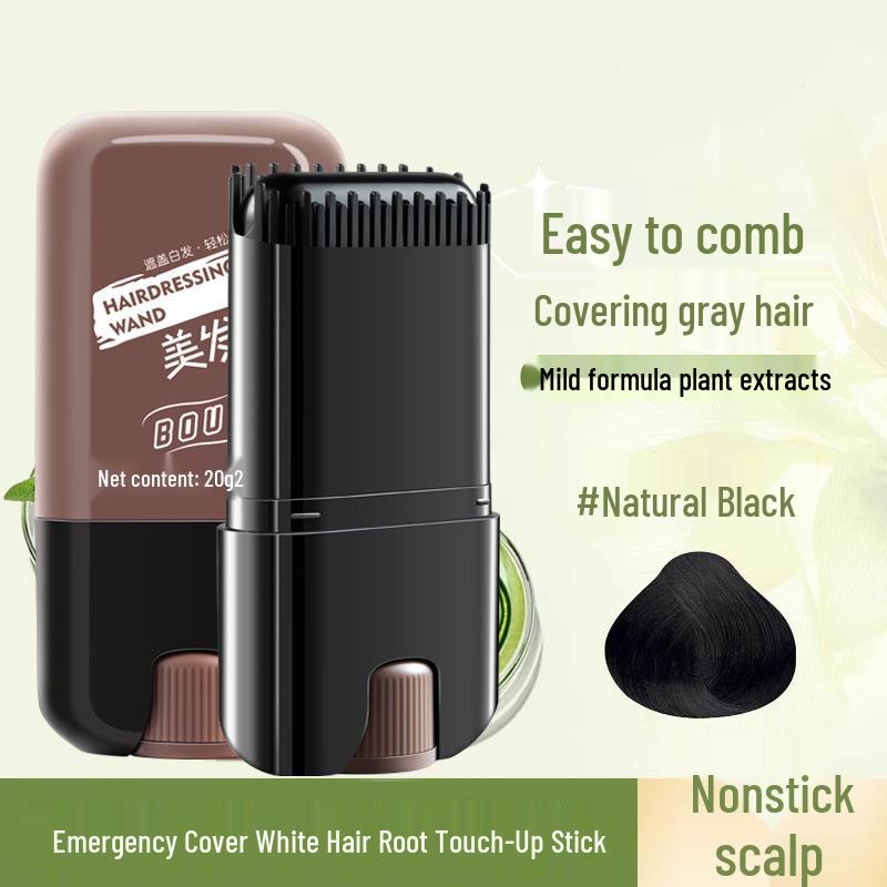 

BOUC Hair Coloring Stick for Gray Coverage - Natural Black, Black Tea, Chestnut Brown
