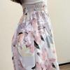 2022 Léto s vysokým pasem Dámské Sukně Neformální Květinové Šifonové Dámské Midi sukně Bohemian Beach Holiday Dlouhé sukně do A