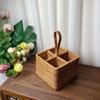 4 Compartment Storage Boxes Hand-Woven Rattan Wicker Basket Desktop Storage Basketstorage Boxes Household Supplies