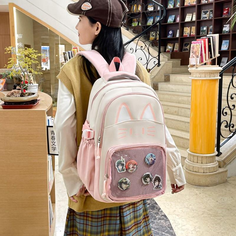 Student schoolbag High value junior high school girls backpack New large capacity backpack Student spine bag