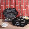 NUOLUX Mini Chalkboard Door Plate, Welcome Board, Entrance Sign, Double-Sided Blackboard, Menu Board, Open/Close Sign, Double-Sided, Set of 4