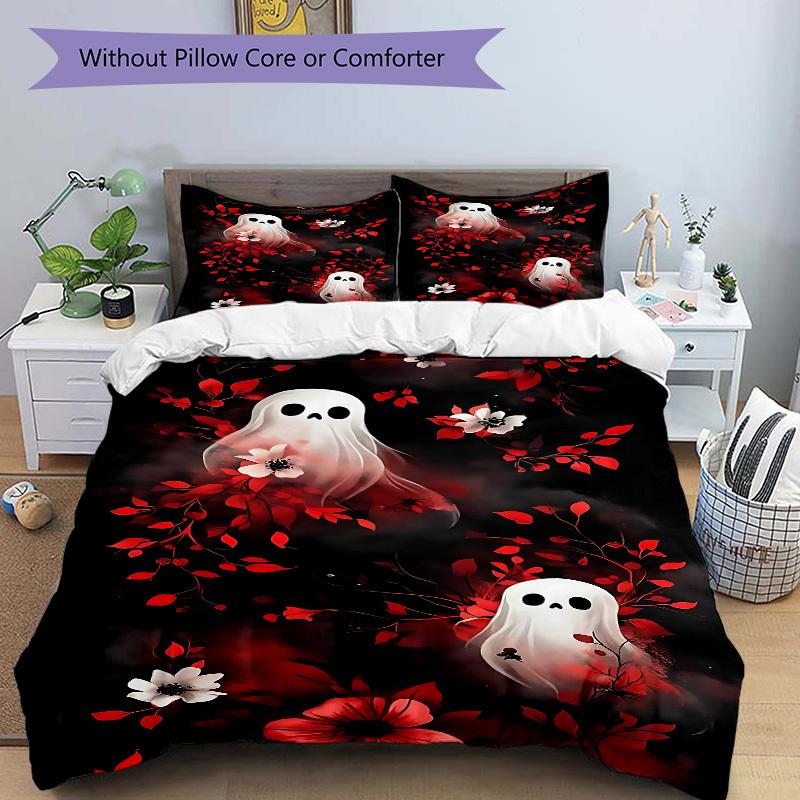 3pc Ghost Floral Cover Set - 1 Quilt Cover + 2 Pillowcases, All Seasons Bedroom Setting, Perfect for Home025
