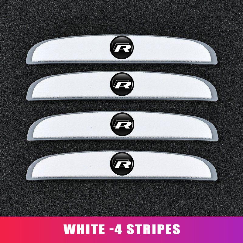DIG1 4 Pieces Anti-collision Strip Protective Stickers With Car Logo For Volkswagen VW Tiguan CC Jetta Polo Golf 4 5 6 Passat B5 B6