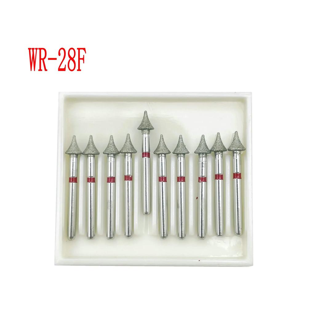 10pcs/box Dental Diamond Burs Drill FG Diamond 1.6mm Shank for High Speed Handpiece Burs