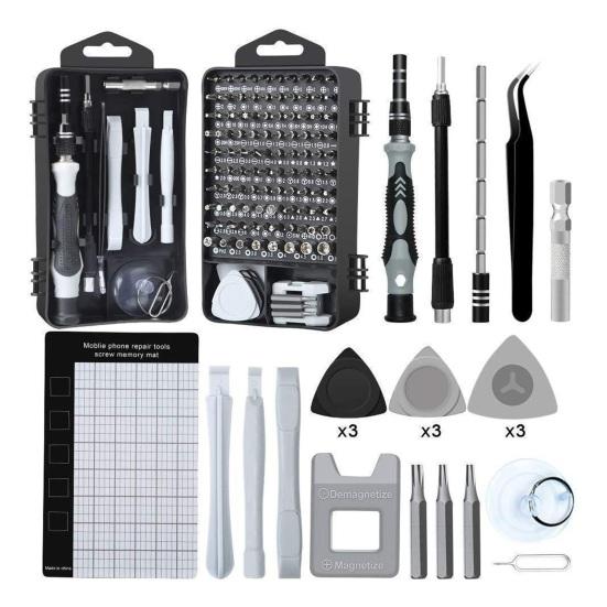 Screwdriver Kit 122 in 1 Anti-Static Handles Magnetic Precision Repair Tool Set with Chrome-Vanadium Steel Bits Magnetizer Demagnetizer Tool