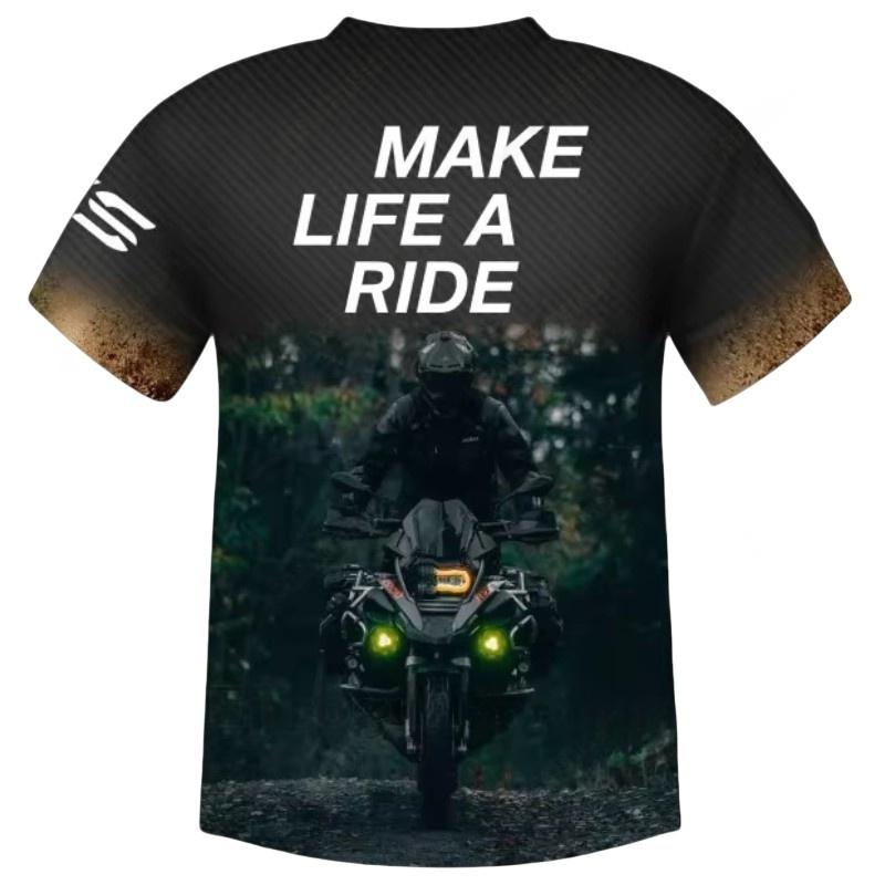 Summer New Motorcycle Riding Top Breathable Quick Drying GS Men's And Women's Casual Sports Round Neck Short Sleeved T-Shirt