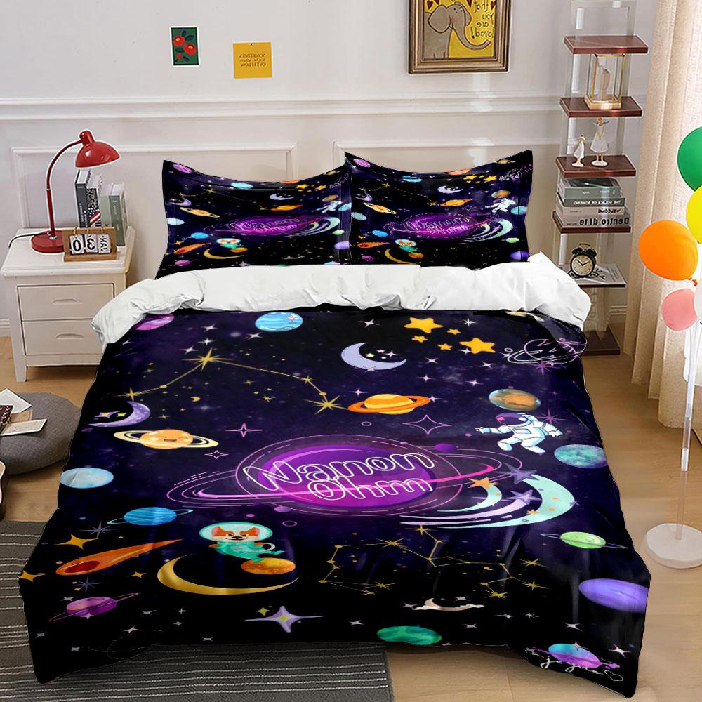 Planets, moons, and stars. Bedding sets Duvet cover sets Duvet covers Pillowcases(1 * Duvet Cover 2 * Pillowcases without duvet insert) 135x200cm