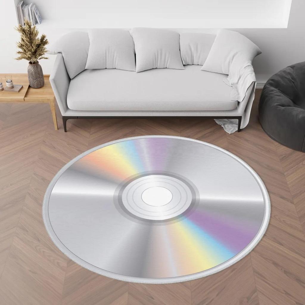 NEW Record Music Cd Carpet Round Game Chair Floor Mat Room Decorated Living Room Lounge Large Area Non-Slip Carpet