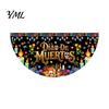 Durable Polyester Bunting Day of The Dead Skull Banner, Marigold Print Fiesta Decorative Wall Hanging Flag, Colorful Sugar Outdoor Yard Party