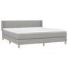 3130449 vidaXL Lit à sommier tapissier avec matelas Gris clair 180x200cm Tissu