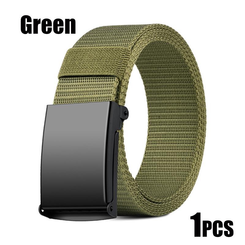 Newest Men's Belts Metal Buckle Automatic Tactical Belt Golf Canvas Workwear Casual Outdoor Military Training Pant Trousers Belt