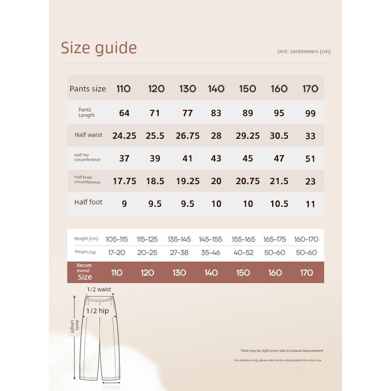 Baleno Girls' Fleece-Lined Pants, Children's Thickened Integrated Fleece Warm Sweatpants, Little Girls' Winter Cotton Pants