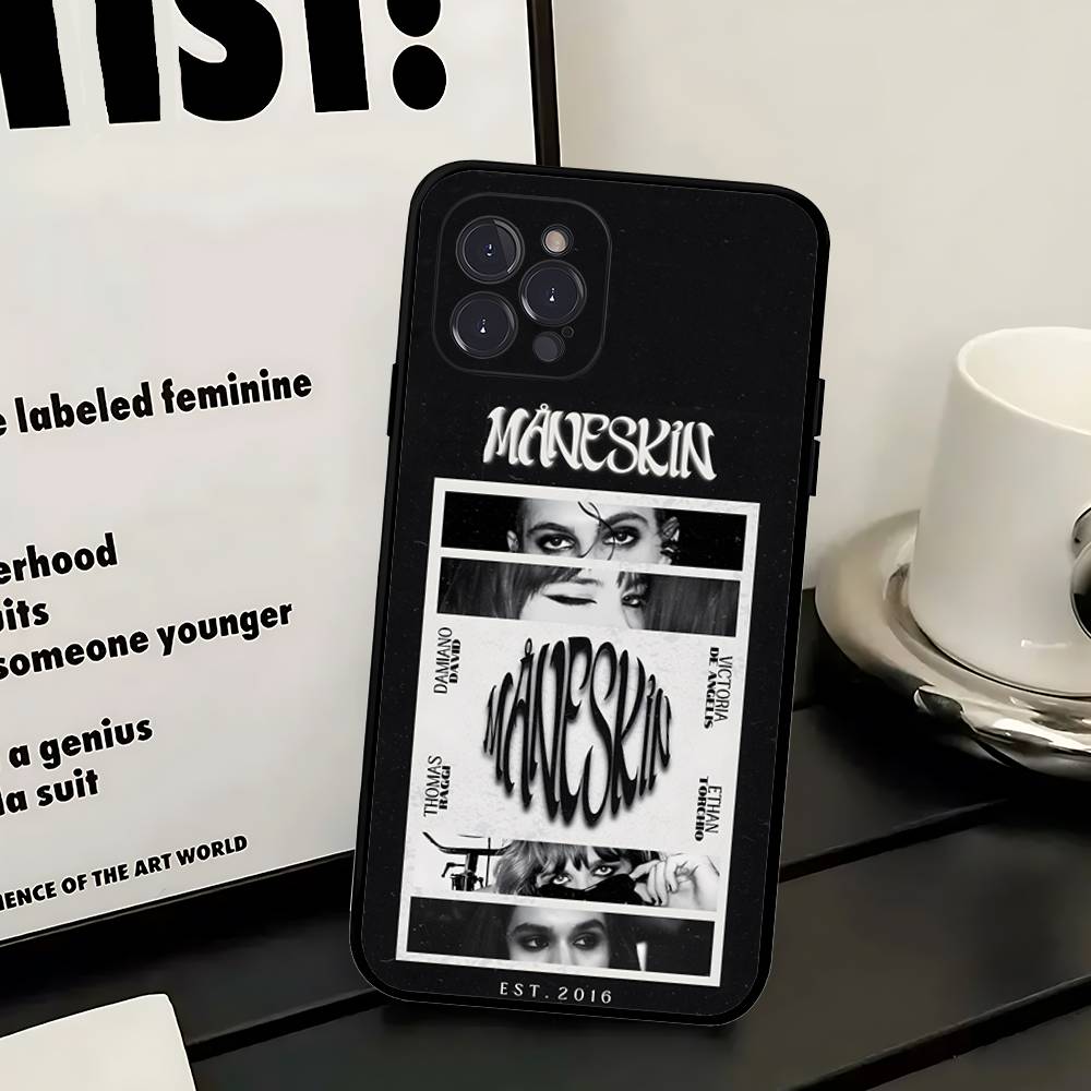 

Чехол для телефона M-ManeskinS Rock Band Для Iphone 17 16 15 11 13 14 Pro Max Plus 12 mini Черный iPhone 13