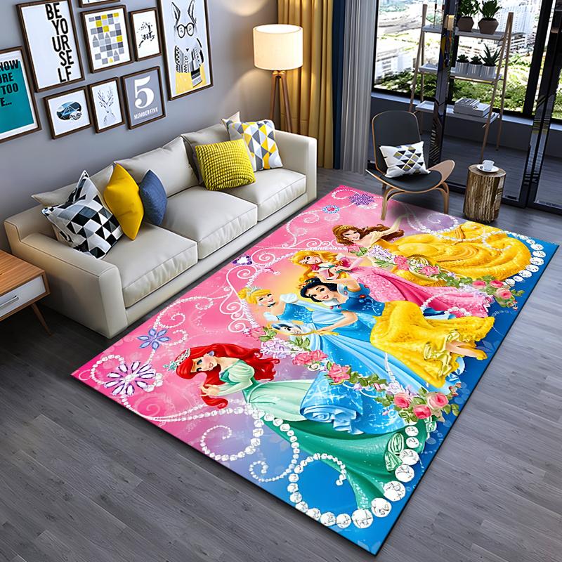 Beautiful Snow Princess Cartoon Carpets Bedroom Sofa Play Mats Rug Bedroom Decor Carpet Livingroom Rug Crawl Gift Rug Potdemiel