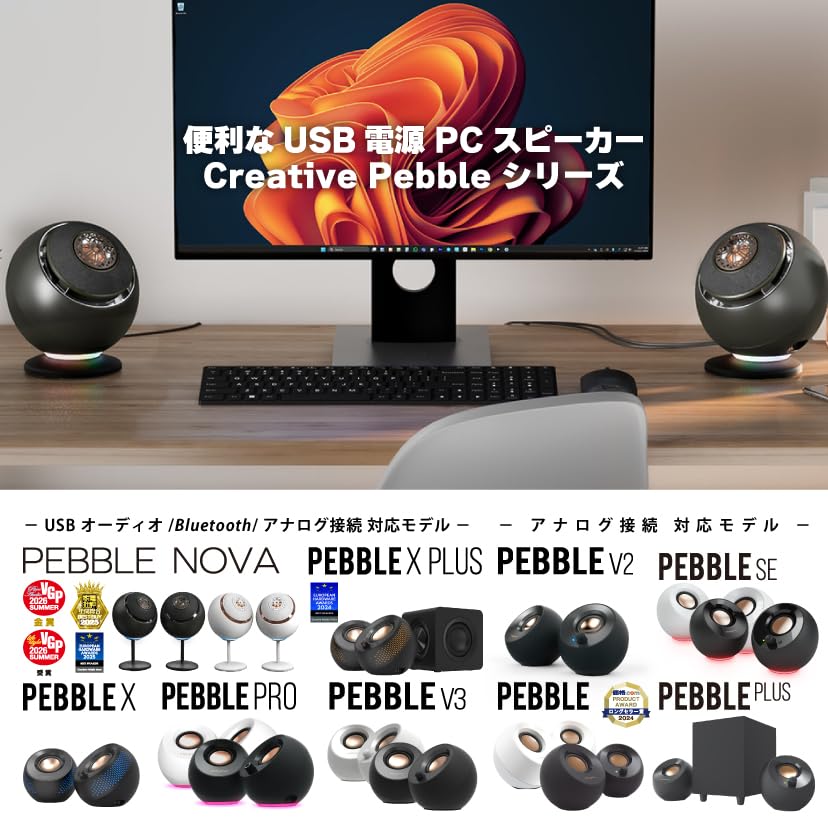 Creative Pebble V3 White USB/Bluetooth/3.5mm Pin/45-degree Upward-Facing Speaker