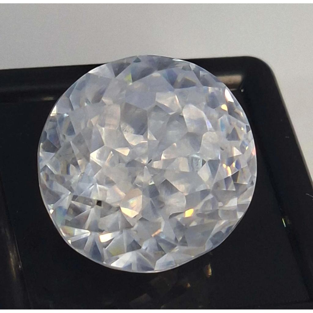 White Zircon Cambodia Natural 51-53 Ct Round Cut Stunning Certified Gemstone