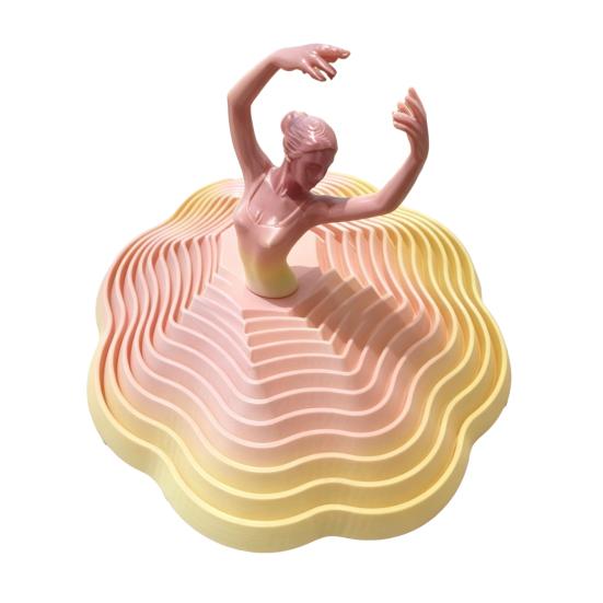 3D Printed Ballet Dancer Ornaments Spinning Ballet Girl Sculpture Rotational Movement Elegant Desk Decor for Home Office Creative Spaces Gifts