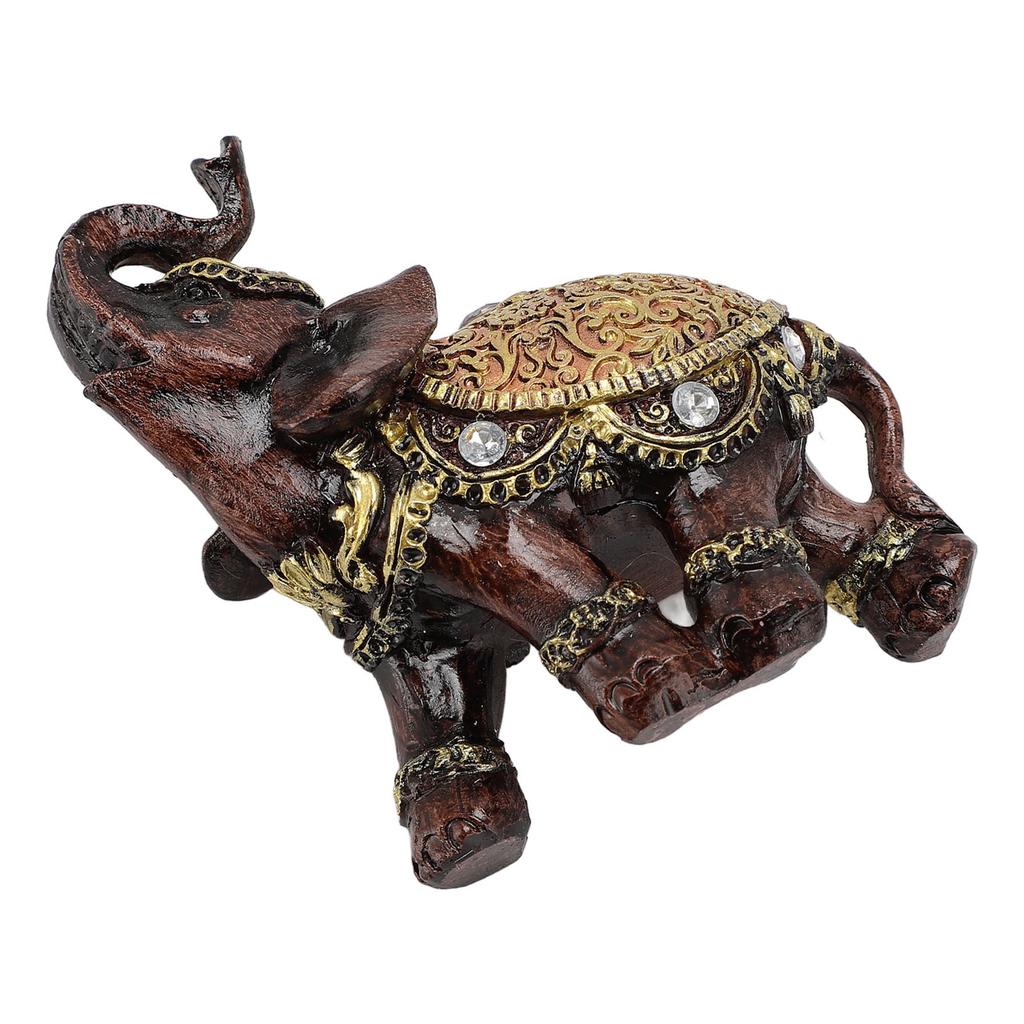 Wealth Resin Statue Elephant Lucky Feng Shui Elephant Figurine Home Decoration For Living Room