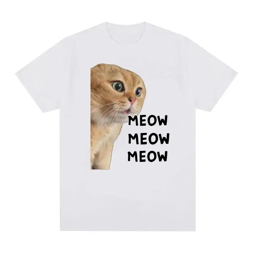 Women Fashion Short Sleeve Funny T Shirts Tops Talking Cat Cute Meme for Summer Short Sleeved Harajuku Streetwear