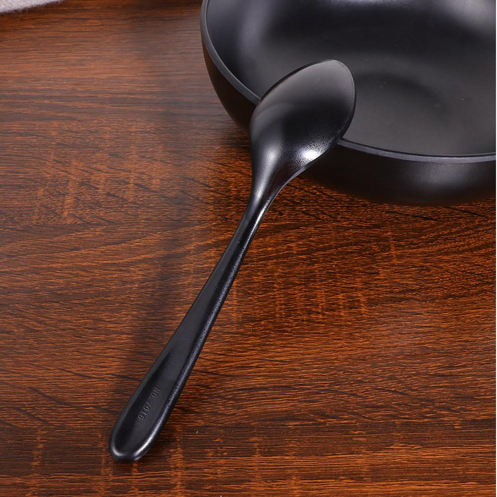 8Pcs Matte Black Soup Ladle Set High End Smooth Surface Ergonomic Handle Spoons for Kitchen Home Hotel Restaurant Porridge Rice