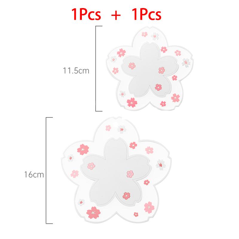 Kawaii pink colour Blossom Silicone Coasters Style Sakura Coffee Cup posavasos Sakura Insulated TableMat Tea Cup Home Decor Gift