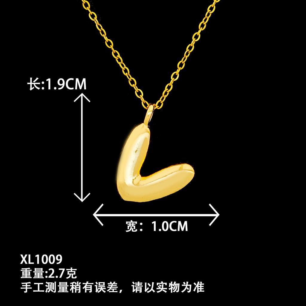 European and American popular glossy English letter necklace autumn and winter niche versatile high-end sense does not fade titanium steel necklace