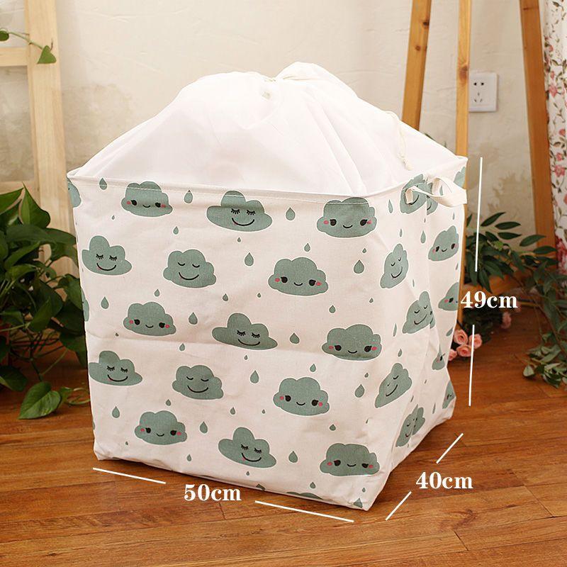 Extra Large Cotton Linen Home Debris Storage Bag Fresh Printed Pattern Clothes Dustproof Organizer Dormitory Quilt Finishing Bag