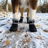4PCS Warm Dog Velvet Insulated Snow Boots Reflective Pet Paw Protectors Anti-slip Dog Boots Outdoor