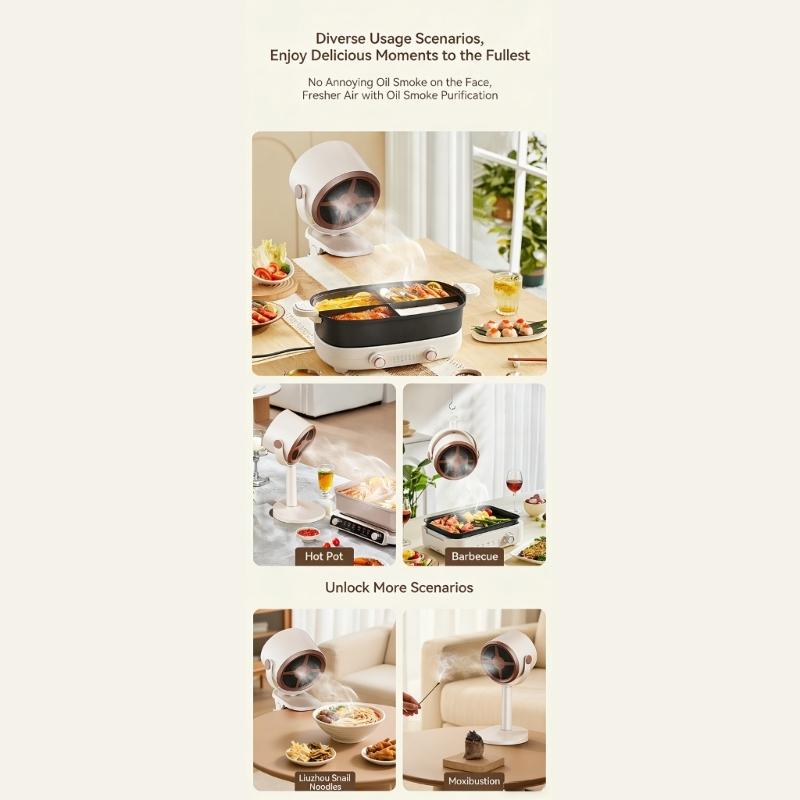 Multi Purpose Portable Range Hood For Kitchen Camping Desktop Features Adjustable Angle And Suction Includes Filter Cotton