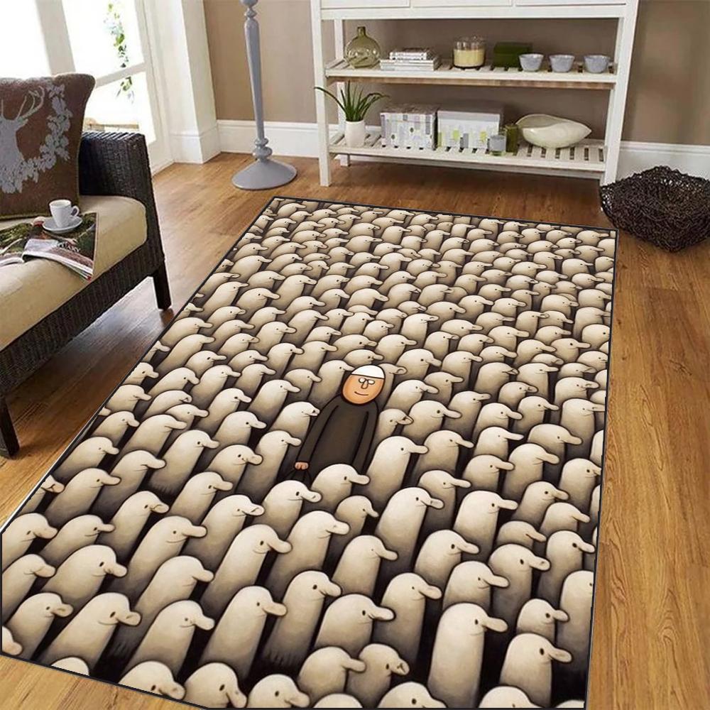 Unique Individual in Crowd Carpet Abstract Animal Pattern Mat Rug Living Room Home Decoration Modern Artistic Floor Mats Carpets
