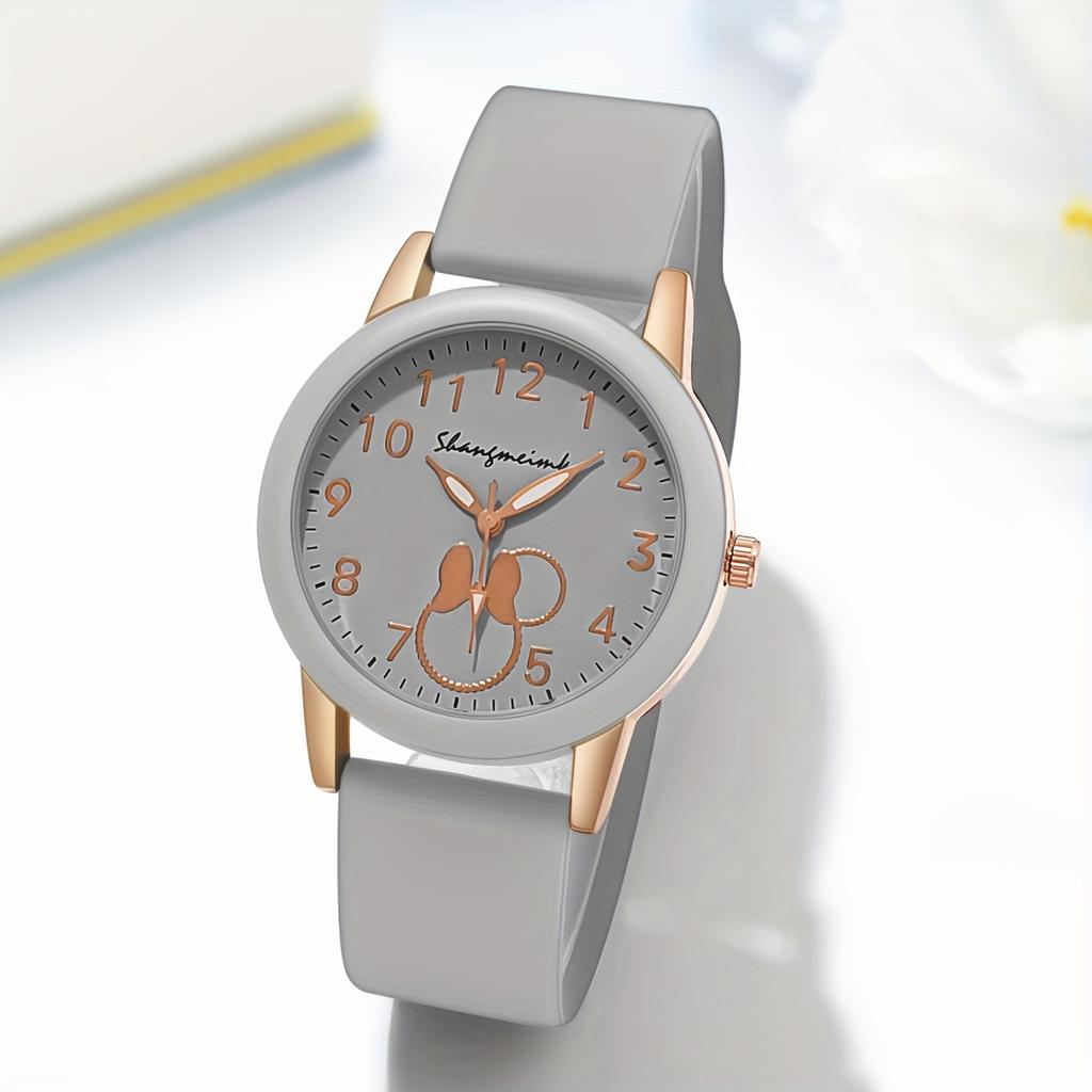 Casual Round Pointer Women Quartz Watch Cute Candy Color Analog Silicone Band Wristwatch