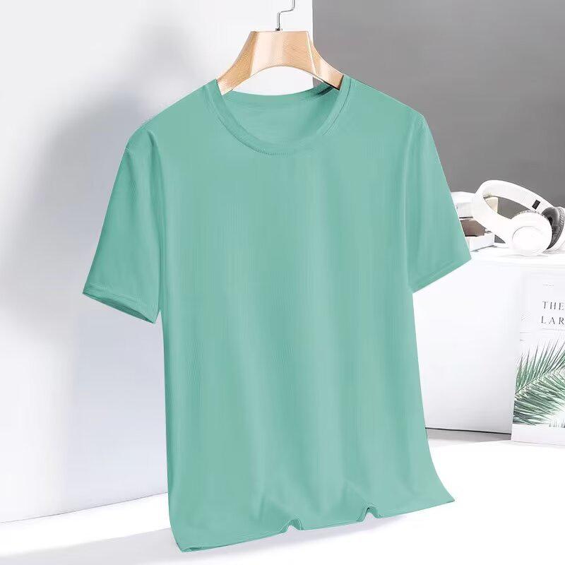 Men's Summer Quick-Dry Ice Silk Mesh T-Shirt - Short Sleeve, Stretch, Casual, Lightweight Fitness Top