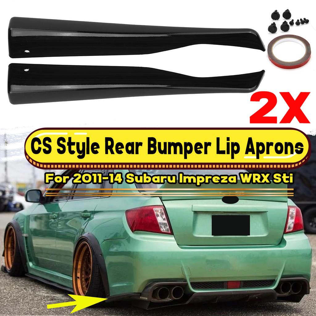 Subaru Impreza WRX STI Rear Spats + 4-Fin Diffuser – Gloss Black ABS