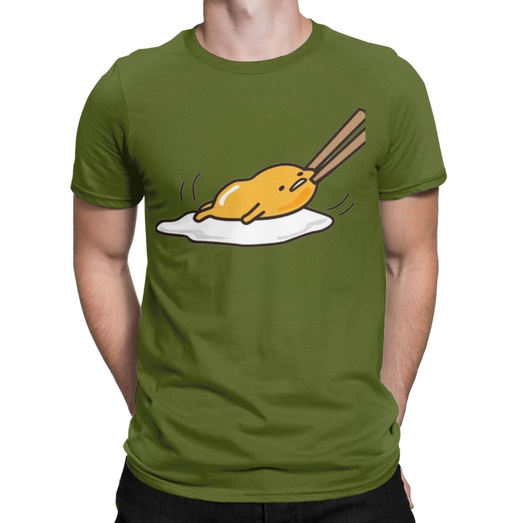 Pull Egg Gudetama Cute T-Shirt Men Vintage Cotton Tee Shirt Crew Neck Short Sleeve T Shirts New Arrival Clothes