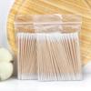 100Pcs Chlorine-Free Double-end Wood Cotton Swab  Eyelash Extension Glue Removing Tools
