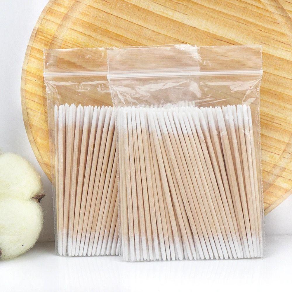 100Pcs Hypoallergenic Double-Tipped Cotton Buds  Eyelash Extension Glue Removing Tools