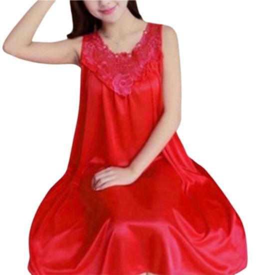 Great Sleeveless Lace Stitching Chic Home Clothing Ladies Night Shirts for Women Sleepshirt